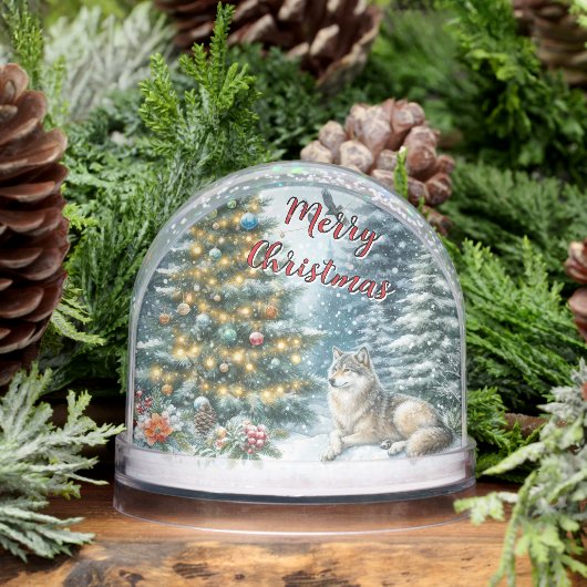 Christmas Wolf Winter Snow Globe (冬)
