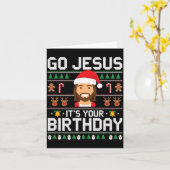 Christmas Women Messy Bun Skull Dead Inside But Jo カード (黄色い花)