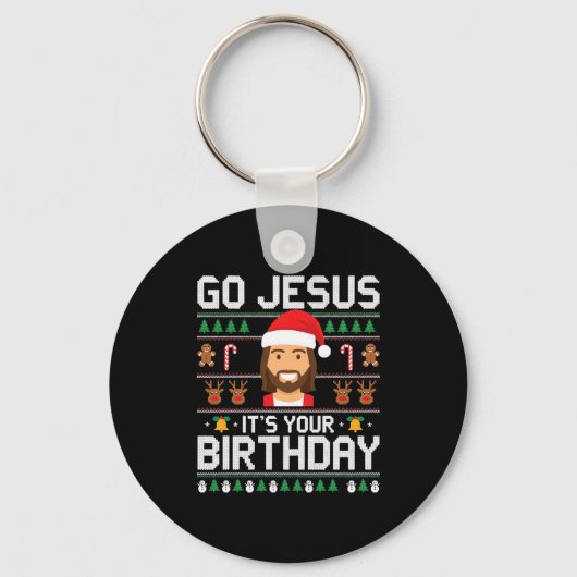 Christmas Women Messy Bun Skull Dead Inside But Jo キーホルダー (正面)