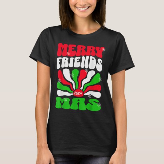 Christmas Womens Friends Xmas Holiday Merry Friend Tシャツ (正面)