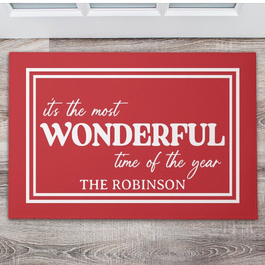 Christmas Wonderful time of the year ドアマット