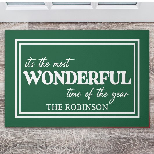 Christmas Wonderful time of the year ドアマット