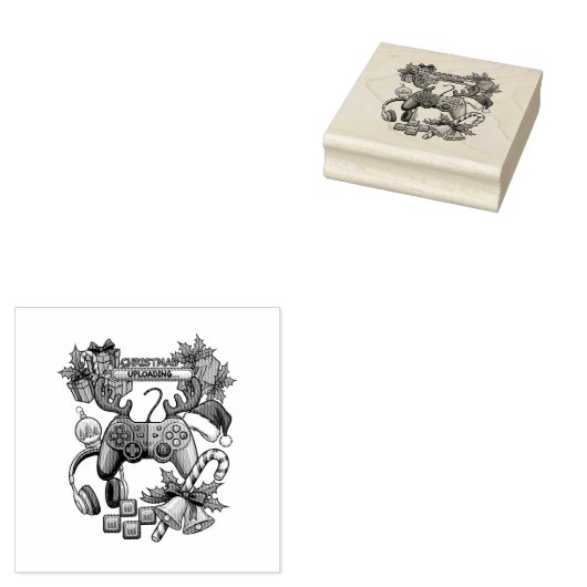 Christmas Wood Art Stamp ラバースタンプ (押印)