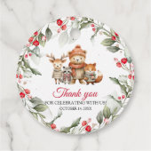 Christmas Woodland Animals Baby Shower フェイバータグ (裏面)