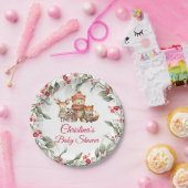 Christmas Woodland Animals Baby Shower ペーパープレート (パーティー)