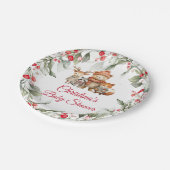 Christmas Woodland Animals Baby Shower ペーパープレート (アングル)