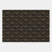 Christmas Word Art on Purple, Black and White ラッピングペーパーシート (正面2)