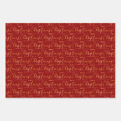 Christmas Word Art on Red, Black and White ラッピングペーパーシート (正面)