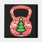 Christmas Workout Kettlebell Xmas Gym Exercise Wom マグネット (正面)
