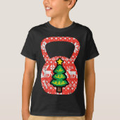 Christmas Workout Kettlebell Xmas Gym Exercise Wom Tシャツ (正面)