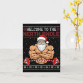 Christmas Workout Welcome To North Swole Xmas Gym  カード (黄色い花)
