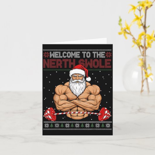Christmas Workout Welcome To North Swole Xmas Gym カード (黄色い花)