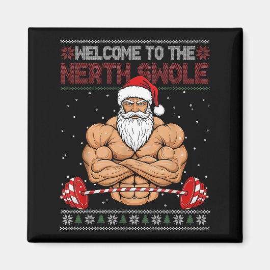 Christmas Workout Welcome To North Swole Xmas Gym  マグネット (正面)