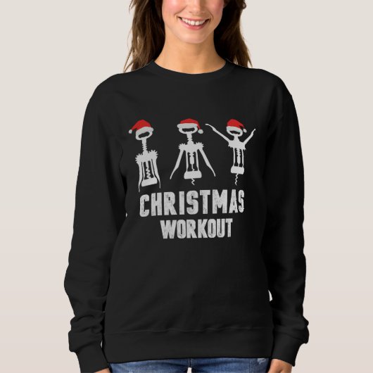 Christmas workout  wine スウェットシャツ (正面)