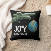 Christmas World Globe Ornament With Stars クッション (ブランケット)