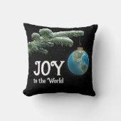 Christmas World Globe Ornament With Stars クッション (正面)
