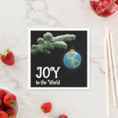 Christmas World Globe Ornament With Stars スタンダードカクテルナプキン (インサイチュ)