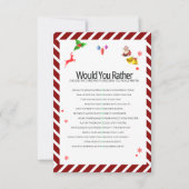 Christmas would you rather  Game  card 招待状 (正面)