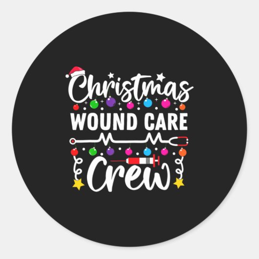 Christmas Wound Care Crew Nurse Xmas Nursing Rn Lp ラウンドシール (正面)