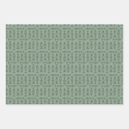 Christmas wrapping paper 3 flat sheet  ラッピングペーパーシート