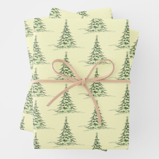 Christmas Wrapping Paper Flat Sheet Set of 3 ラッピングペーパーシート (インサイチュ)