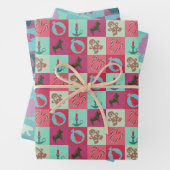 Christmas Wrapping Paper Flat Sheet Set of 3 ラッピングペーパーシート (インサイチュ)