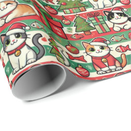 Christmas Wrapping Paper for Cat Lovers ラッピングペーパー