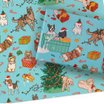 Christmas Wrapping Paper - Funny Cute Dogs Blue ラッピングペーパーシート<br><div class="desc">This hand-drawn design is colorful and is sure to add some festivity to your Christmas gifts. For all pet and animal lovers, dog lovers, dog Moms, dog Dads, and dog enthusiasts! These large wrapping paper sheets come in a set of 3 sheets, each measuring 19 in x 29 inches in...</div>