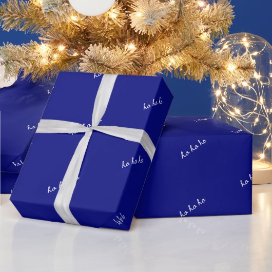 Christmas wrapping paper ho ho ho manly blue ラッピングペーパー (クリスマス)
