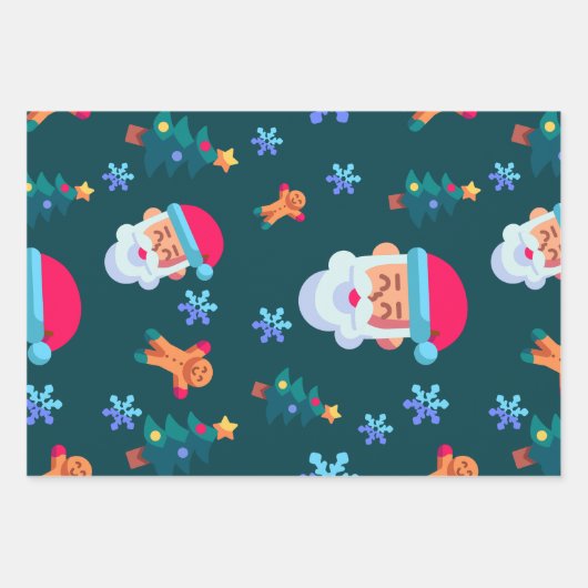 Christmas wrapping paper, Santa Claus ラッピングペーパーシート (正面)