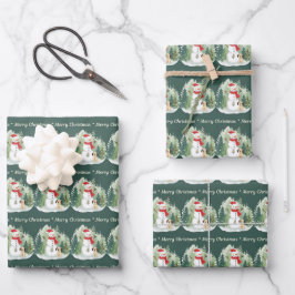 Christmas Wrapping Paper - Snowman  ラッピングペーパーシート