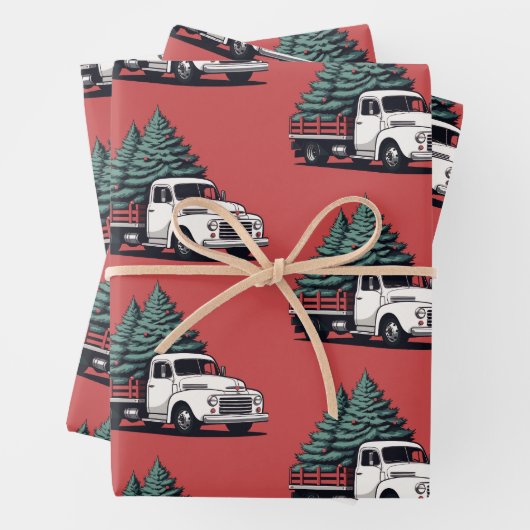 Christmas Wrapping Paper | Tree Truck Pattern ラッピングペーパーシート (インサイチュ)