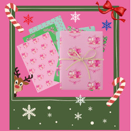 Christmas Wrapping Paper Trio  ラッピングペーパーシート