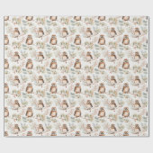 Christmas Wrapping Paper With Brown Owls ラッピングペーパー (フラット)