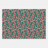 Christmas Wrapping Paper with Candy Canes ラッピングペーパーシート (正面3)