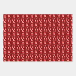 Christmas Wrapping Paper with Candy Canes  ラッピングペーパーシート
