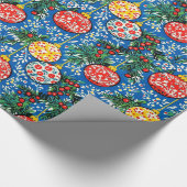 Christmas Wrapping Paper With Colorful Ornaments ラッピングペーパー (角)