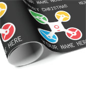 Christmas wrapping paper with fun drone silhouette ラッピングペーパー (ロールコーナー)