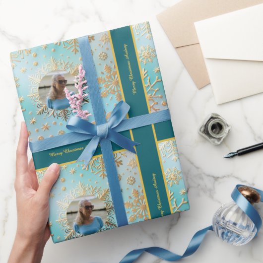 Christmas Wrapping Paper with Photo and Text ラッピングペーパー (ギフト)