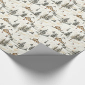 Christmas Wrapping Paper With Vintage Ski Lodge ラッピングペーパー (角)