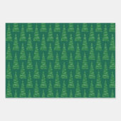 Christmas Wrapping Papers – Golden & Green Trees ラッピングペーパーシート (正面3)
