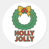 Christmas wreath ラウンドシール (正面)