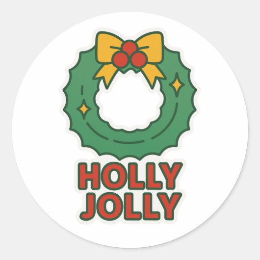 Christmas wreath ラウンドシール (正面)