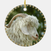 Christmas Wreath Angora Goat セラミックオーナメント (裏面)
