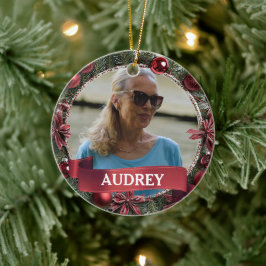 Christmas Wreath ANY Photo Tree セラミックオーナメント