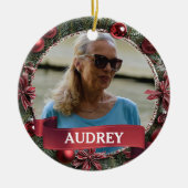Christmas Wreath ANY Photo Tree セラミックオーナメント (正面)
