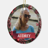 Christmas Wreath ANY Photo Tree セラミックオーナメント (左)