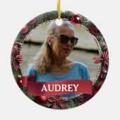 Christmas Wreath ANY Photo Tree セラミックオーナメント (裏面)