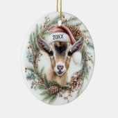 Christmas Wreath Baby Goat セラミックオーナメント (右)