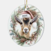 Christmas Wreath Baby Goat セラミックオーナメント (左)